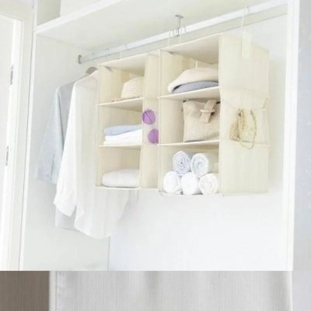 NEW We Think Storage 12x12x42 Cream Hanging Closet Organizer